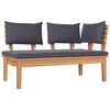 vidaXL Garden Bench Set with Cushion with Storage 4 pcs Brown and Grey