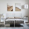 vidaXL Metal Bed Frame without Mattress with Footboard White 135x190cm