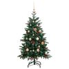 vidaXL Artificial Hinged Christmas Tree 150 LEDs & Ball Set 150 cm