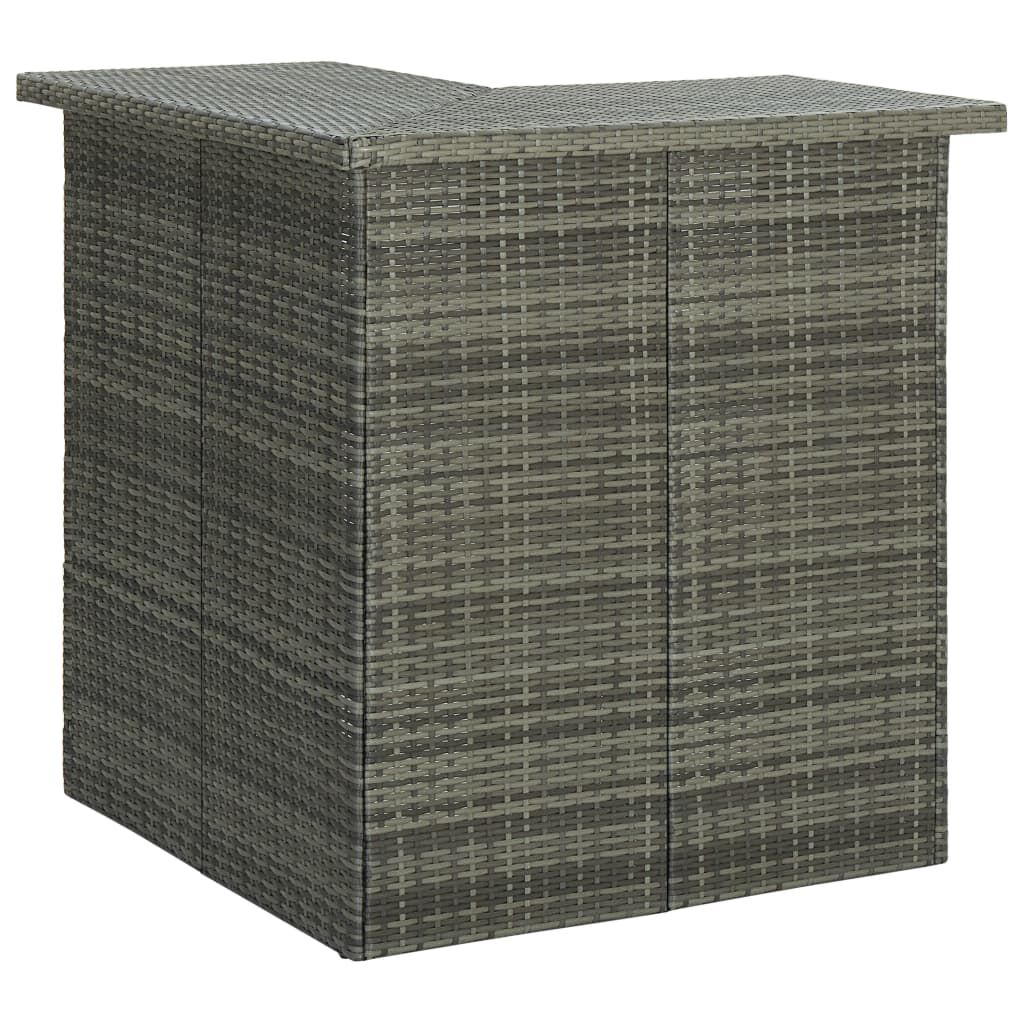 vidaXL 4 Piece Garden Bar Set with Cushions Poly Rattan Grey
