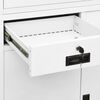 vidaXL Office Cabinet White 90x40x180 cm Steel and Tempered Glass