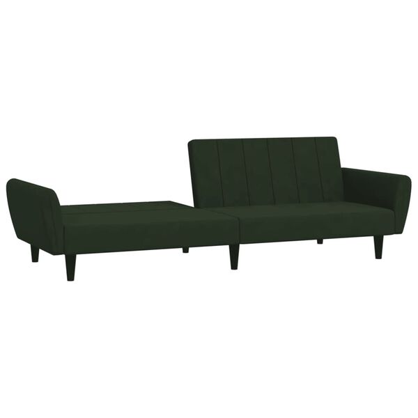 vidaXL 2-Seater Sofa Bed Dark Green Velvet