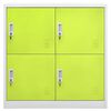 vidaXL Locker Cabinet Light Grey and Green 90x45x92.5 cm Steel