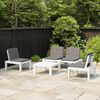 vidaXL 4 Piece Garden Lounge Set with Cushions Plastic White