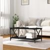 vidaXL Coffee Table Black 100x50x45 cm Engineered Wood and Iron