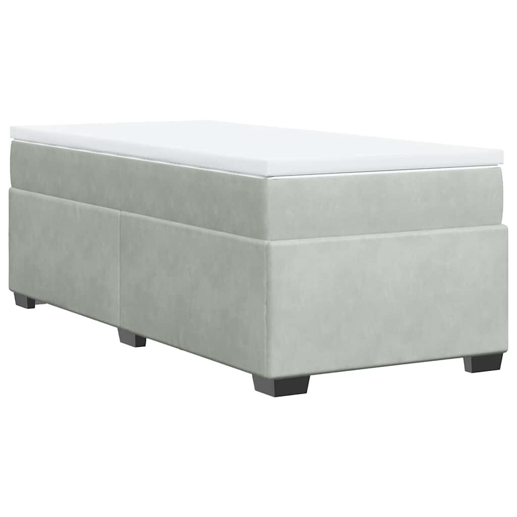 vidaXL Box Spring Bed with Mattress Light Grey Twin Velvet