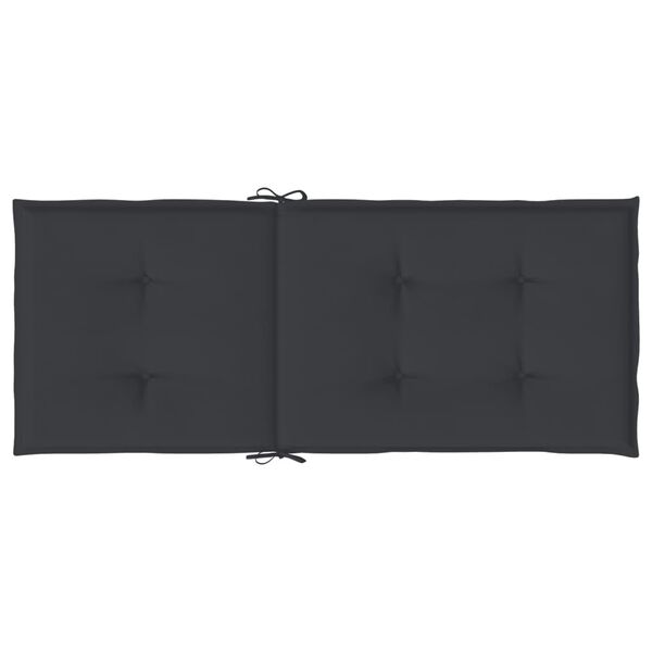 vidaXL Garden Highback Chair Cushions 2 pcs Black 120x50x3 cm Fabric