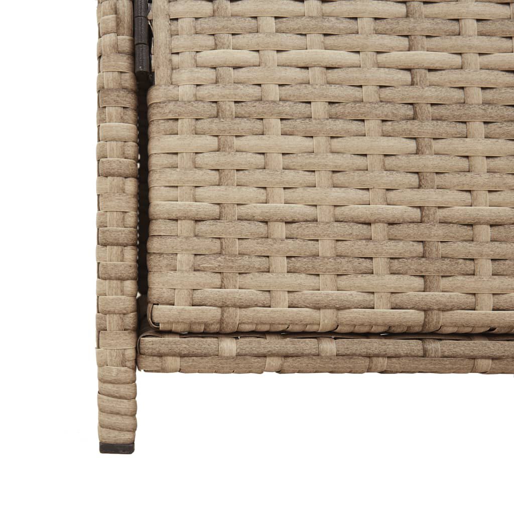 vidaXL Garden Storage Cabinet Beige 83x45x76 cm Poly Rattan