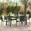 vidaXL Garden Dining Set with Cushion 5 pcs Black Poly Rattan