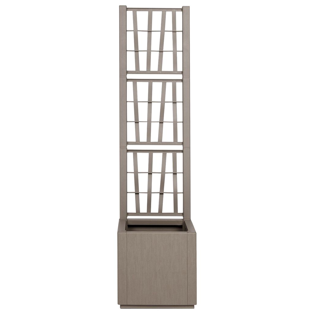 vidaXL Garden Planter with Trellis - Light Brown - 36x36x140 cm - PP