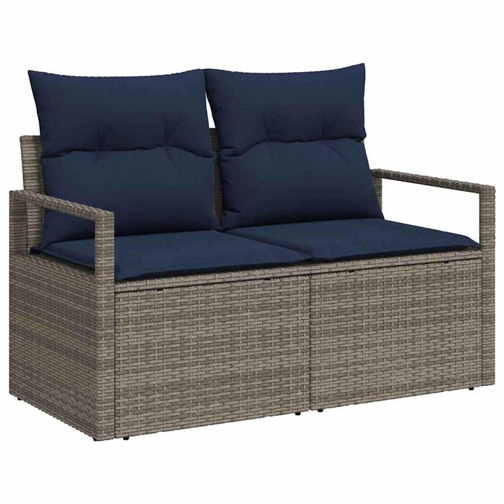 vidaXL Garden Sofa Set 6 pcs Grey and navy blue 100 x 55 x 73 cm