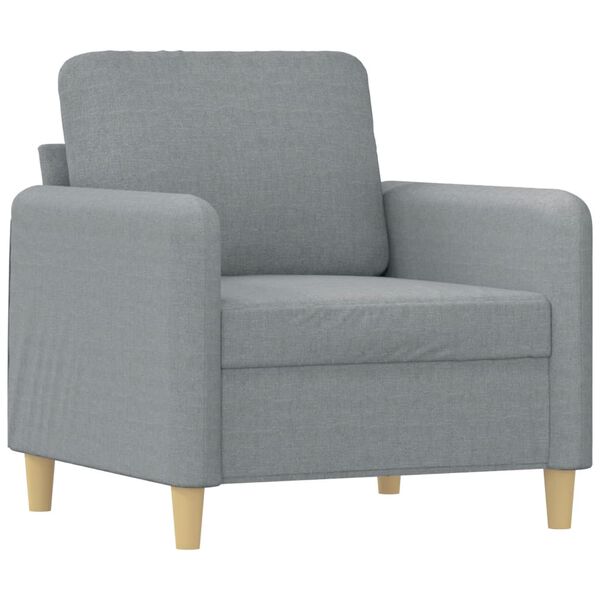 vidaXL Sofa Chair with Footstool Light Grey 60 cm Fabric