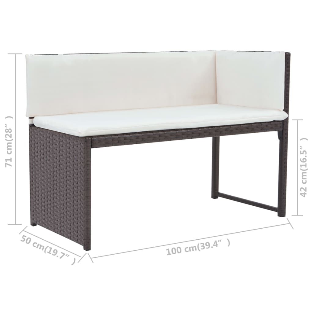 vidaXL 5 Piece Outdoor Dining Set Steel Poly Rattan Brown