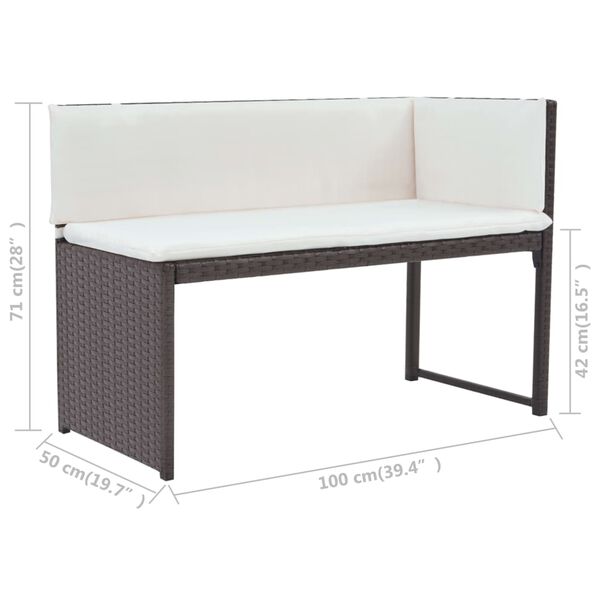 vidaXL 5 Piece Outdoor Dining Set Steel Poly Rattan Brown