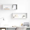 vidaXL Wall Cube Shelf 2 pcs High Gloss White 60x15x23 cm Engineered Wood