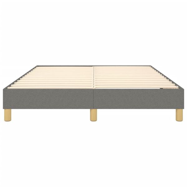 vidaXL Bed Frame without Mattress Dark Grey Queen Fabric