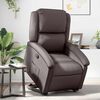 vidaXL Stand up Recliner Chair Dark Brown Real Leather