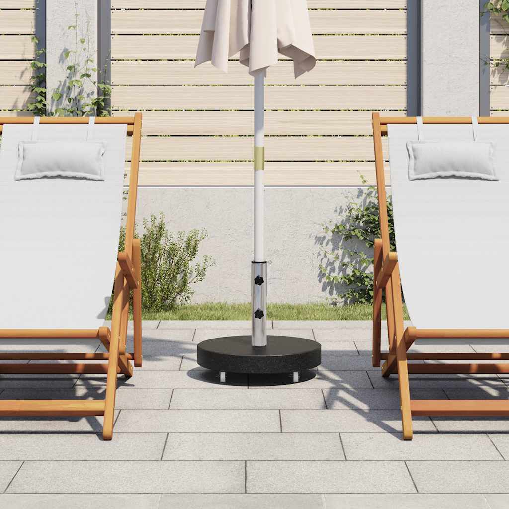 vidaXL Parasol Base Granite 30 kg Round Black