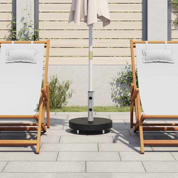 vidaXL Parasol Base Granite 30 kg Round Black