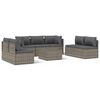 vidaXL 8 Piece Garden Lounge Set with Cushions Grey Poly Rattan