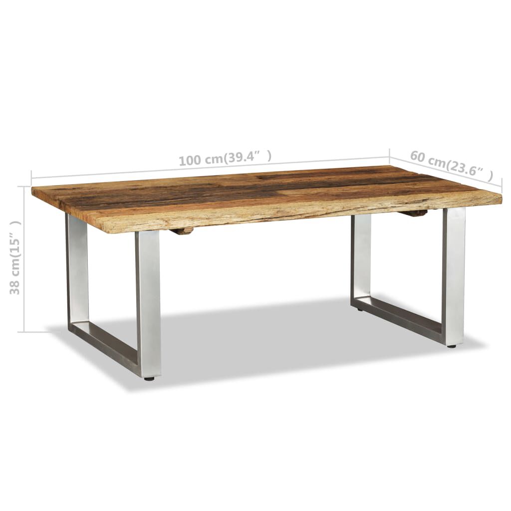 vidaXL Coffee Table Solid Reclaimed Wood 100x60x38 cm