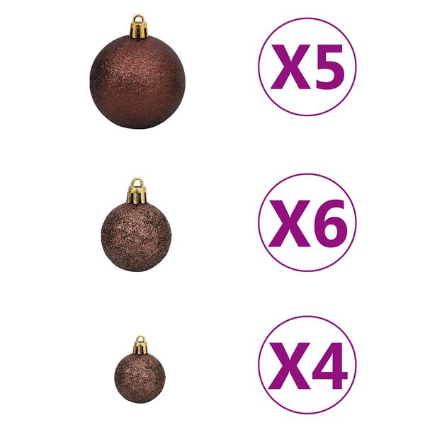 vidaXL Artificial Half Pre-lit Christmas Tree with Ball Set White 180 cm
