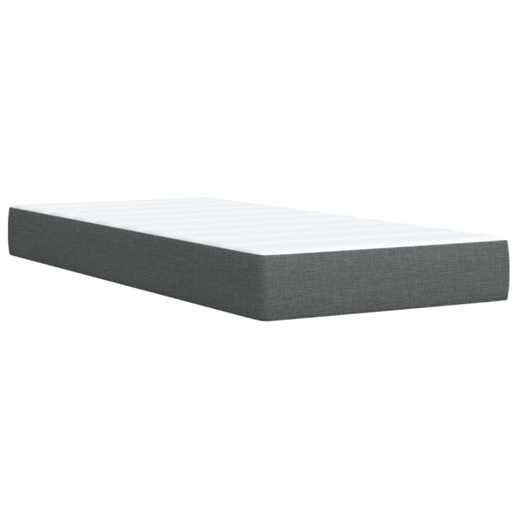vidaXL Box Spring Bed with Mattress Dark Grey Twin XL Fabric