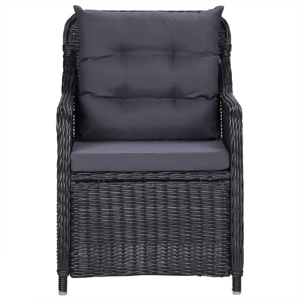 vidaXL 5 Piece Garden Dining Set Black