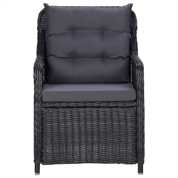 vidaXL 5 Piece Garden Dining Set Black