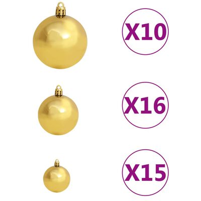 vidaXL Artificial Pre-lit Christmas Tree with Ball Set Pink 210 cm PVC