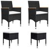 vidaXL 5 Piece Garden Dining Set Black