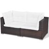 vidaXL 5 Piece Garden Lounge Set with Cushions Poly Rattan Brown