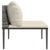 vidaXL Garden Middle Sofa with Cushions Grey Poly Rattan