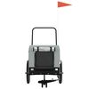 vidaXL Pet Bike Trailer Grey and Black Oxford Fabric and Iron