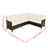 vidaXL 4 Piece Garden Lounge Set with Cushions Poly Rattan Brown