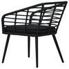 vidaXL Garden Chairs with Cushions 2 pcs Poly Rattan Black