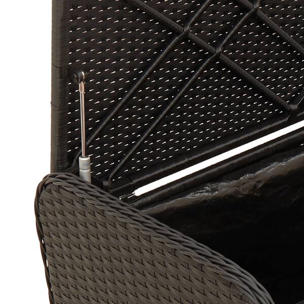 vidaXL Storage Bench with Cushion Black 80x51x52 cm Poly Rattan