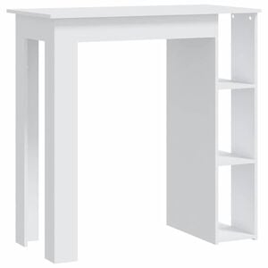 vidaXL Bar Table with Shelf White 102x50x103.5 cm Engineered Wood