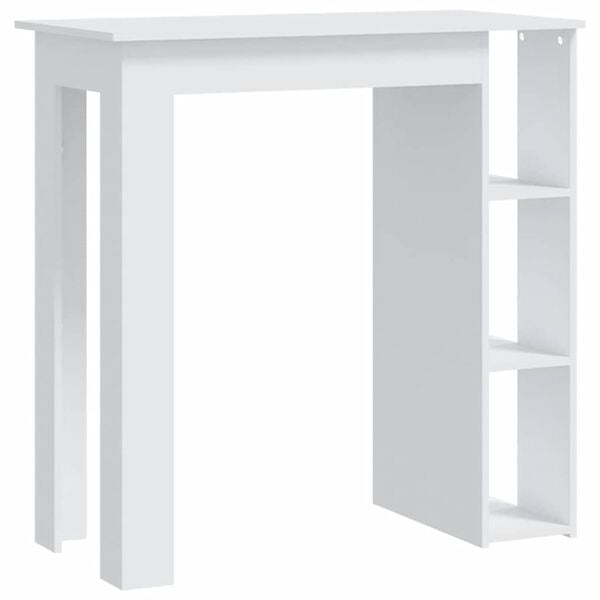vidaXL Bar Table with Shelf White 102x50x103.5 cm Engineered Wood