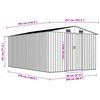 vidaXL Garden Shed 257x392x181 cm Metal Green