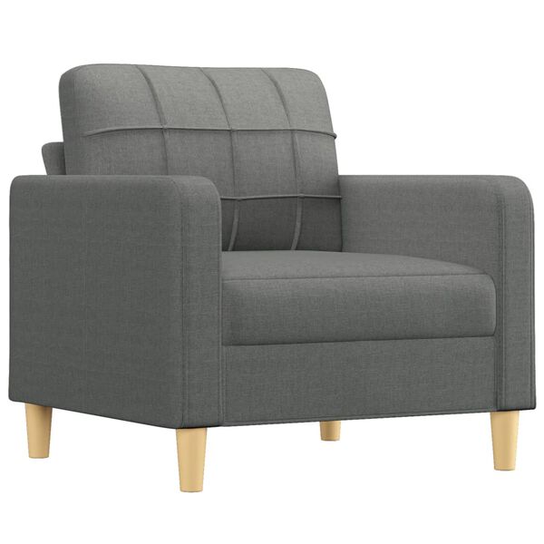 vidaXL Sofa Chair with Footstool Dark Grey 60 cm Fabric