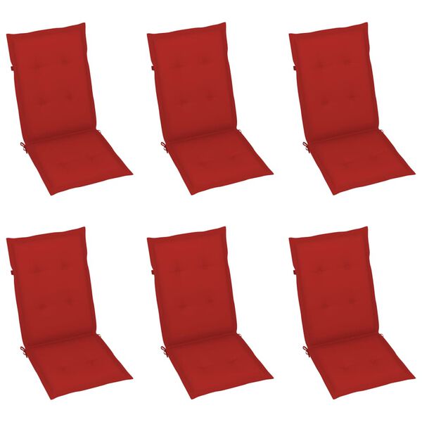 vidaXL Folding Garden Chairs 6 pcs with Cushions Solid Acacia Wood
