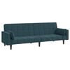 vidaXL 2-Seater Sofa Bed with Two Pillows Blue Velvet