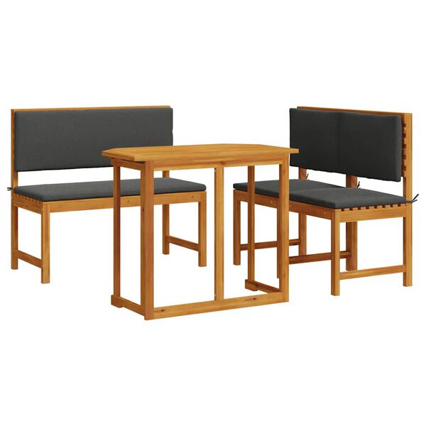 vidaXL Garden Bistro Set 3 pcs Brown Solid Acacia Wood