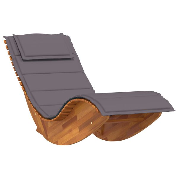 vidaXL Rocking Sun Loungers with Cushions 2 pcs Solid Wood Acacia