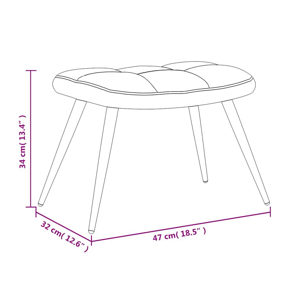 vidaXL Relaxing Chair with a Stool Dark Grey Velvet