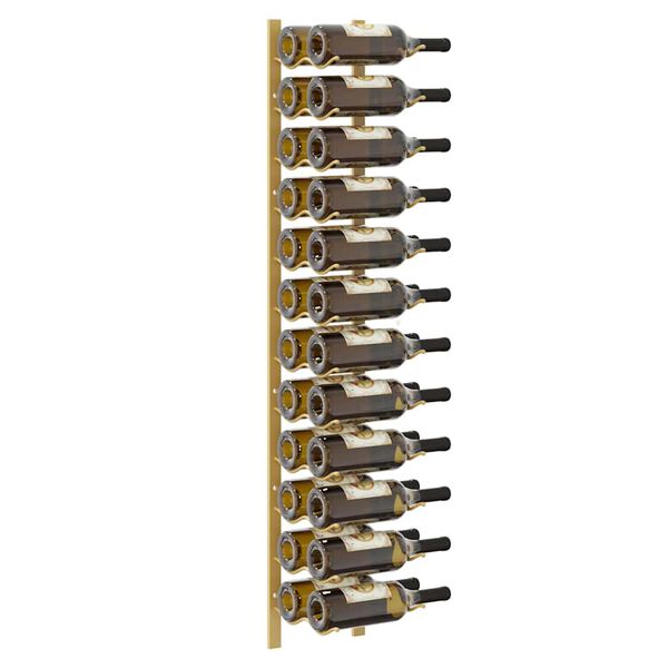 vidaXL Wall Mounted Wine Rack for 24 Bottles 2 pcs Gold Iron