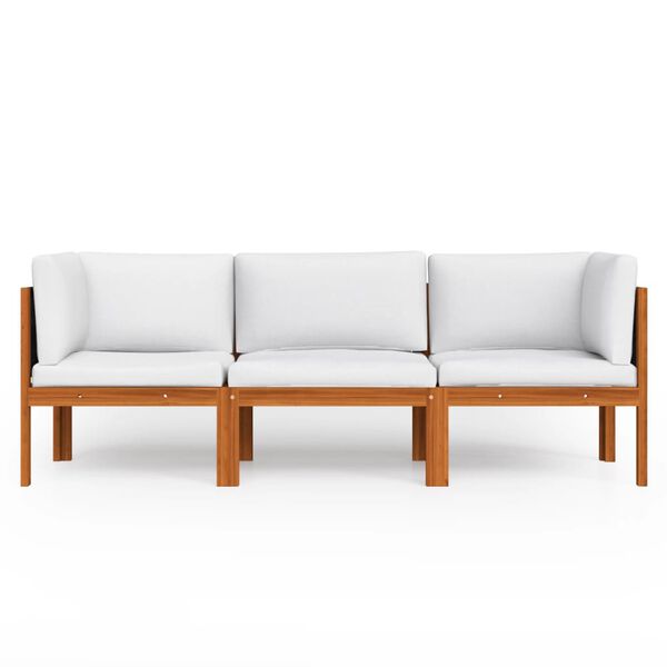 vidaXL 3-Seater Garden Sofa with Cushion Solid Acacia Wood