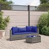vidaXL 4 Piece Garden Sofa Set with Cushions Grey Poly Rattan