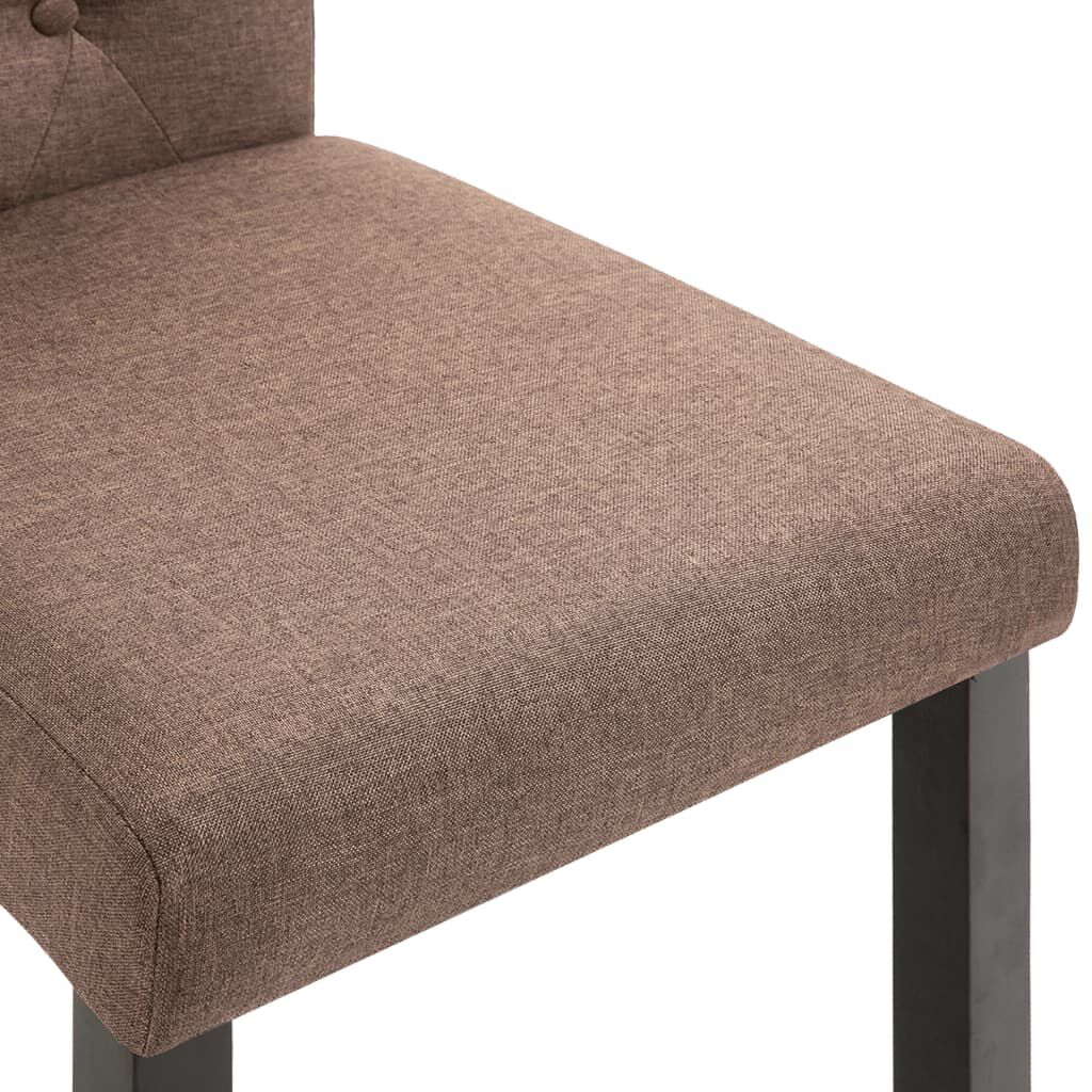 vidaXL Dining Chairs 2 pcs Brown Fabric